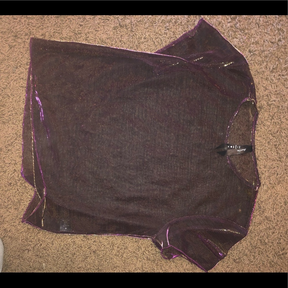 See through purple crop top